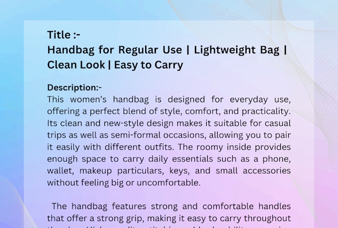 write engaging product descriptions for ecommerce platforms